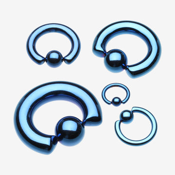 Colorline PVD Steel Captive Bead Ring-Blue